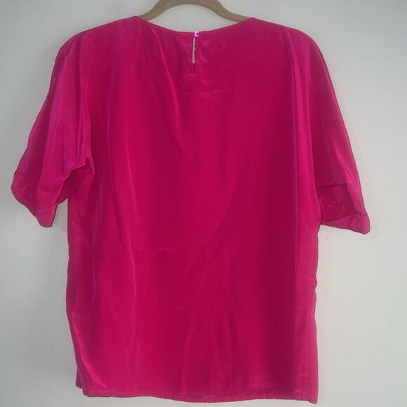 Omanti 100% silk short sleeve top size 8 - Picture 5 of 6